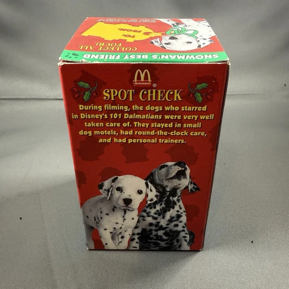 McDonalds Disney 101 Dalmations Snow Dome Globe Snowman's Best Friend 1996 w Box